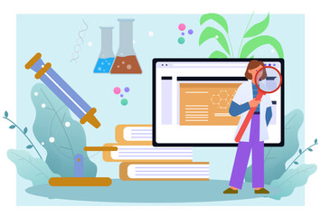 Research Concept Illustration Stylish and Beautiful