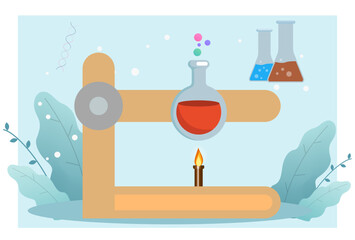 Bunsen Burner Concept Illustration Stylish and Beautiful