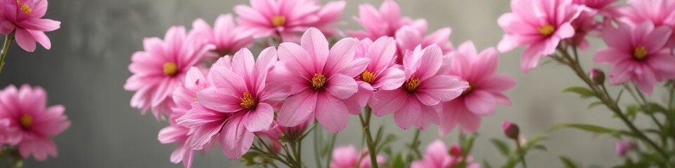 Fototapeta premium Colorful pink flowers blooming on a soft focus background with subtle texture , floral, blooming