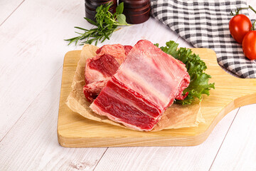 Raw beef rib for cooking