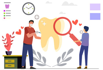 Dental Checkup Concept Illustration Stylish and Beautiful