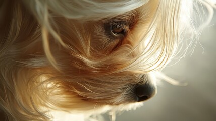 Naklejka premium Yorkshire Terrier with a detailed textured pattern, emphasizing the intricacies of its coat and adding visual depth.