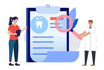 Dental Record Concept Illustration Stylish and Beautiful