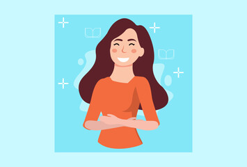 Smiling Women Concept Illustration Stylish and Beautiful