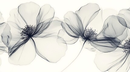 Delicately rendered flower digital art on light backdrop realistic style. AI Generated