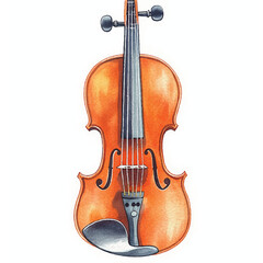 Fototapeta premium Violin watercolor clipart illustration