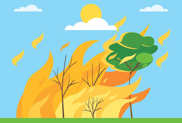 Fire Concept Illustration Stylish and Beautiful