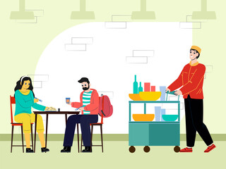 Serving Cart Concept Illustration Stylish and Beautiful