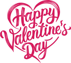 happy valentines day lettering banner poster template vector concept 