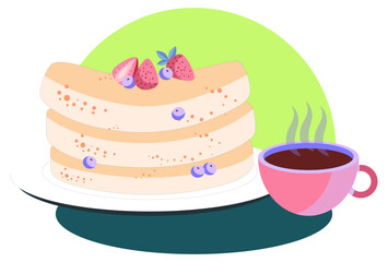 Pancake Concept Illustration Stylish and Beautiful