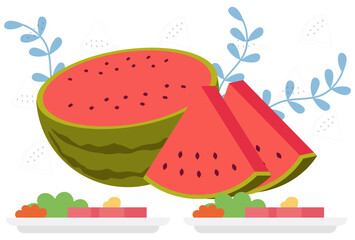 Watermelon Concept Illustration Stylish and Beautiful