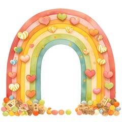 Colorful Rainbow with Candy