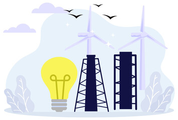 Electrical Energy Concept Illustration Stylish and Beautiful