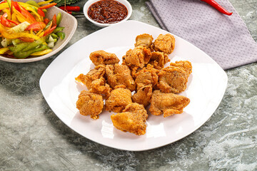 Golden crispy Breaded calamari snack