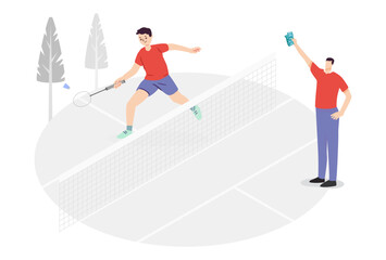 Badminton Concept Illustration Stylish and Beautiful