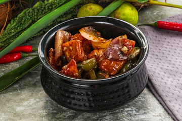 Indian cuisine - paneer with chilli