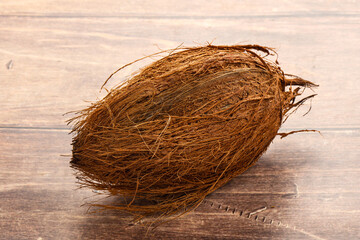 Natural exotic brown hairy coconut