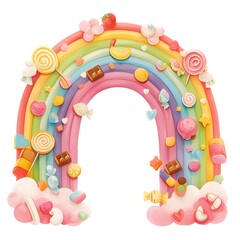 Colorful Rainbow with Candy