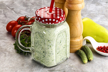 Fresh dietary detox cucumber smoothie