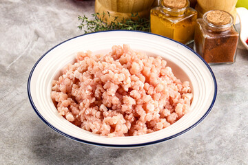 Homemade Raw pork minced meat