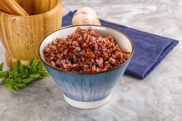 Red steamed rubine rice garnish