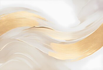 Elegant Gold and Ivory Brush Strokes Over Champagne Background for Sophisticated Luxury Design