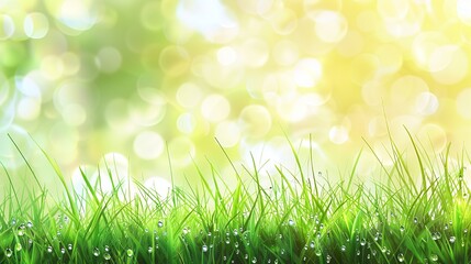 Obraz premium Beautiful green grass with morning dew.