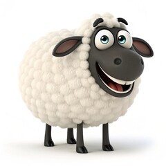 Beautiful Sheep Clipart, isolated on a white background, Sheep Generative AI.