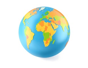 Fototapeta premium Colorful 3D World Globe, Ideal for Educational Resources, Generative AI