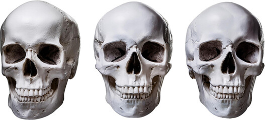Three Human Skulls Anatomy Medical Science Halloween