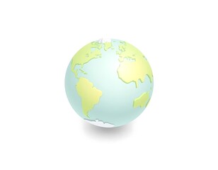 Fototapeta premium Cartoon Earth Globe with Simple Design, Generative AI