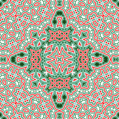 Seamless square pattern red and green. Christmas pattern green and red. Merry Christmas. Happy New Year.
