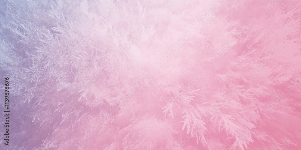 Poster snowflakes border a serene banner featuring soft pastel colors and an expansive empty space perfect 