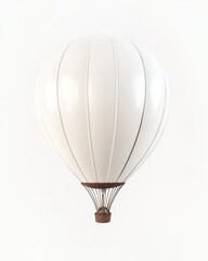 Fototapeta premium Elevated White Balloon Ascending Against a Pure White Backdrop