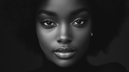 Monochromatic Portrait: A Black and White Study of a Woman's Face