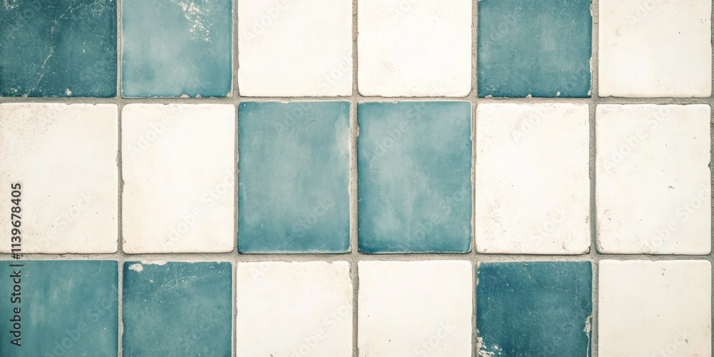 Poster contrast ceramic tiles forming a border around a blank space for a creative display