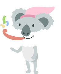 Christmas Festive Little Koala.cartoon doodle
