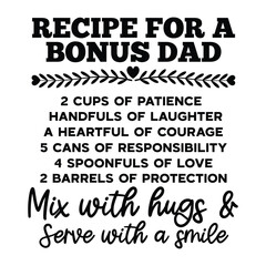Recipe for a Bonus Dad SVG Art & Illustration