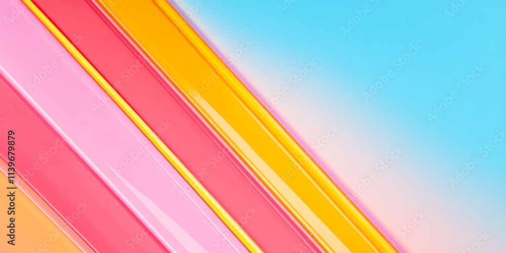 Poster brightly colored banner with contrasting empty space and velvet edges showcasing vibrant colors and 