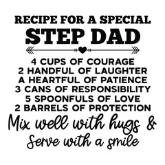 Obraz premium Recipe for a Special Step Dad SVG Art & Illustration