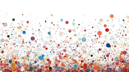 Colorful confetti floating in the air on a white or black background with central space