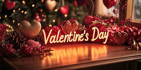 Naklejka premium Romantic background with glowing 