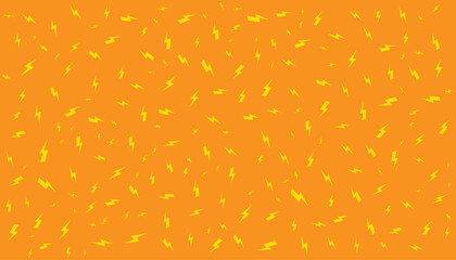 Lightning background template. Isolated on orange background. Vector design.