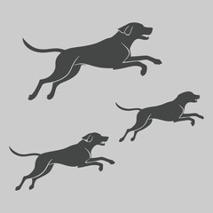 dogs racing silhouette vector design art and illustration