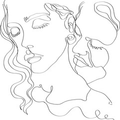 hand drawn sketch of a lovers