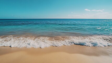 Fototapeta premium Tropical Beach Scene. Concept of Relaxation, Vacation, and Summer.