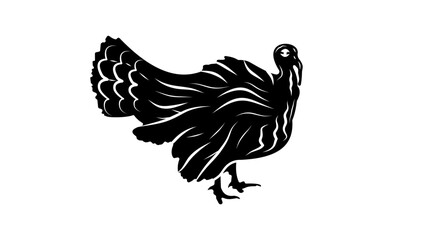 turkey emblem, black isolated silhouette