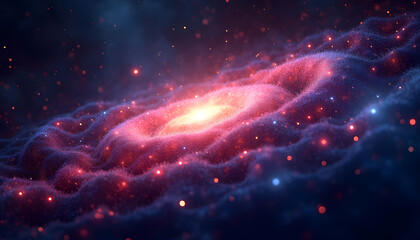 Obraz premium Abstract Galaxy Patterns with Pulsing Light Trails