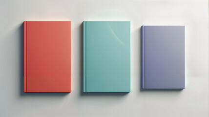 Three books. 3d rendering, mock up