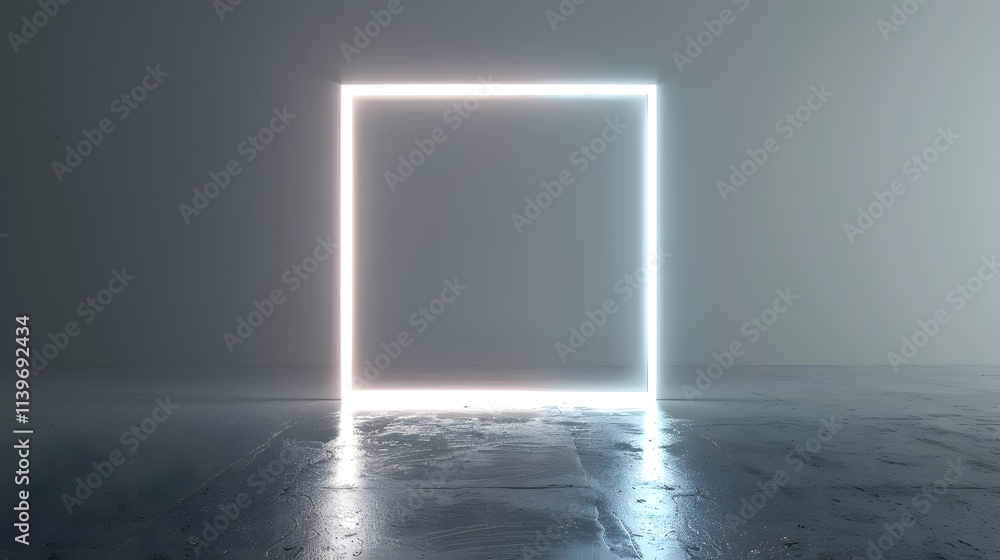 Poster illuminated rectangular frame in a modern setting